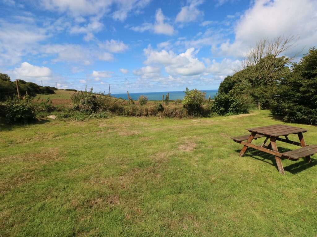 Picnic table with coast view